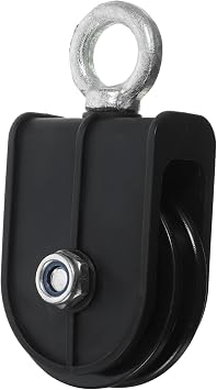 LALAFINA Sturdy Silent Gym Cable Pulley Wheel for Wire Rope, Black