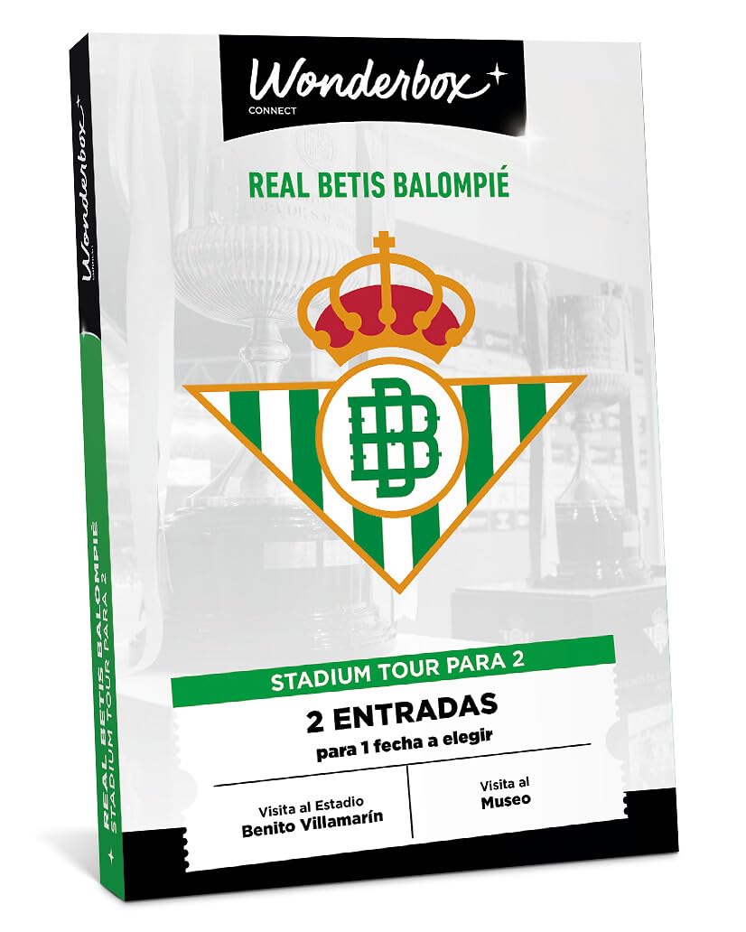 WONDERBOX Connect - Caja Regalo - Real Betis - 2 entradas para 1 Visita al Museo y Estadio - Stadium Tour - Benito Villamarín - Válido Durante 27 Meses