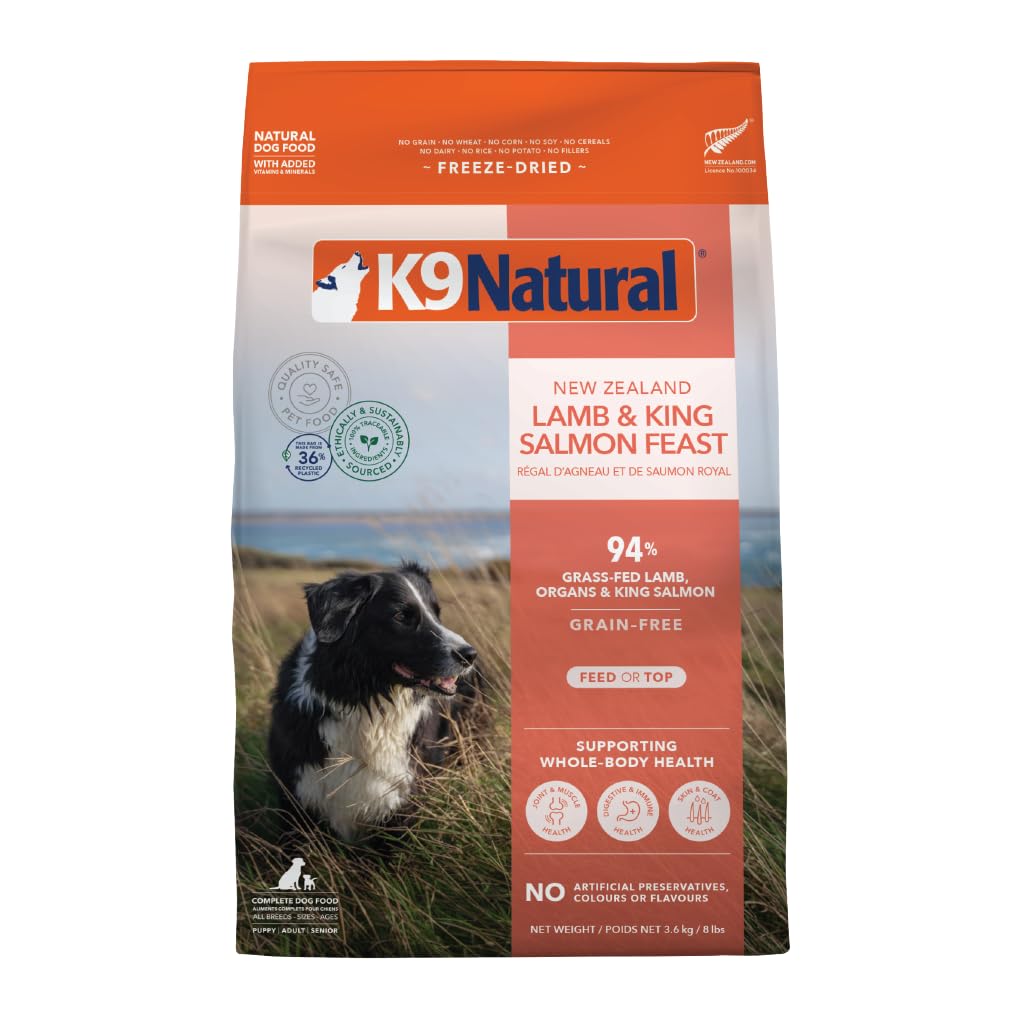 K9 Natural Freeze-Dried Dog Food Lamb & King Salmon Feast 8lb