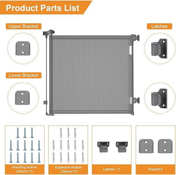 Retractable Stair Gate for Baby, Extra Wider Safety Dog Gate 150cm, 86cm Tall, One Hand Operated Baby Gate for Stairways & Hallways, Indoor & Outdoor, Grey (150cm) - 3