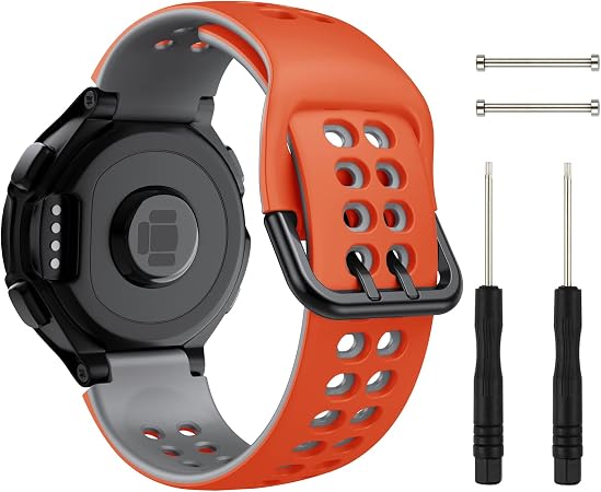 ANBEST Compatibile con Garmin Forerunner 735XT/235/220/230/620/630 Cinturino,  Cinturino in Silicone Sportivo di Ricambio per Cinturino da Approach  S20/S5/S6 per Donne e Uomini, Arancione/Grigio : Amazon.it: Elettronica