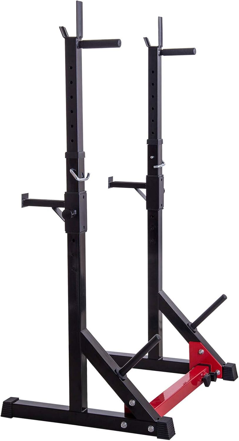 Ollieroo Multi-Function Barbell Rack Dip Stand Height Adjustable Barbell Stand Weight Lifting Rack Gym Family Fitness Squat Rack Weight Lifting Bench Press Dipping Station