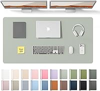 Vista 80 de YSAGi Protector de escritorio de cuero, tapete de oficina, alfombrilla grande para mouse, secante antideslizante de cuero PU, escritorio