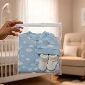 Kit Com 6 Saquinhos Organizador Maternidade Mala Viagem Bebê 30x35