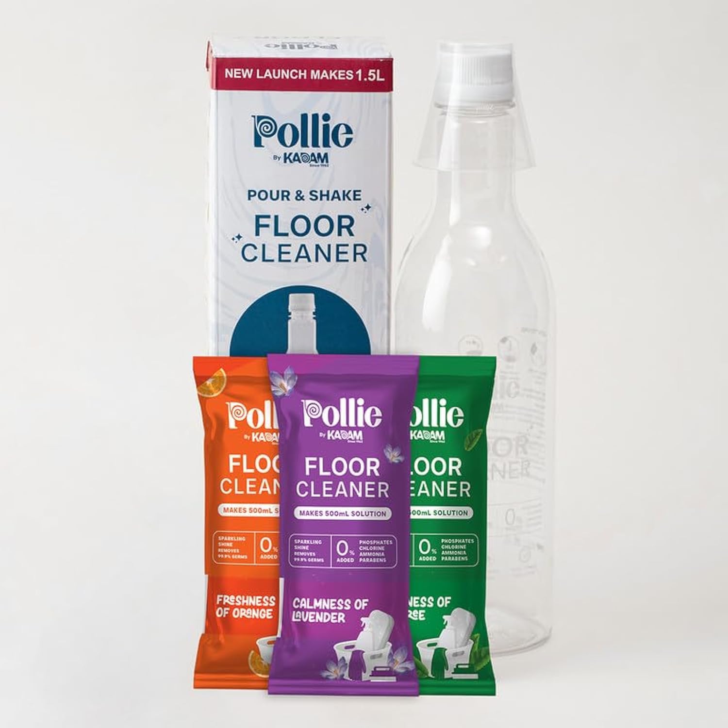 Pollie Surface & Floor Cleaner | Disinfectant Floor Cleaner Refill Pack | Kills 99.9% Germs 1 Sachet makes 500mL Floor Disinfectant Liquid (Makes 1.5L) (B0D9Y34DN7) Amazon Price History, Amazon Price Tracker