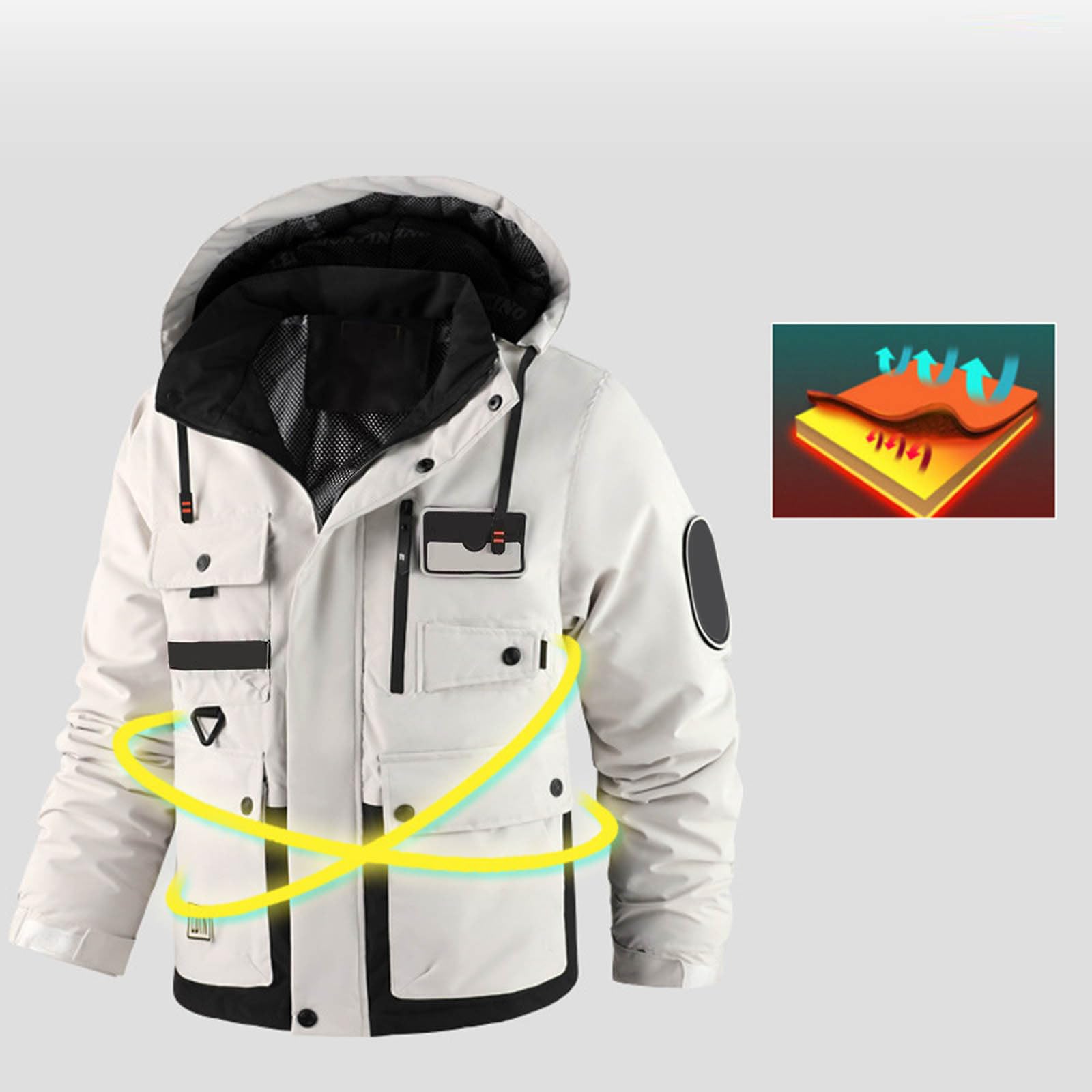 Chaqueta de esquí de montaña cálida de invierno Parka de nieve acolchada abrigo de snowboard de forro polar con capucha impermeable hombre ligero chaqueta de pareja, gruesa chaqueta de