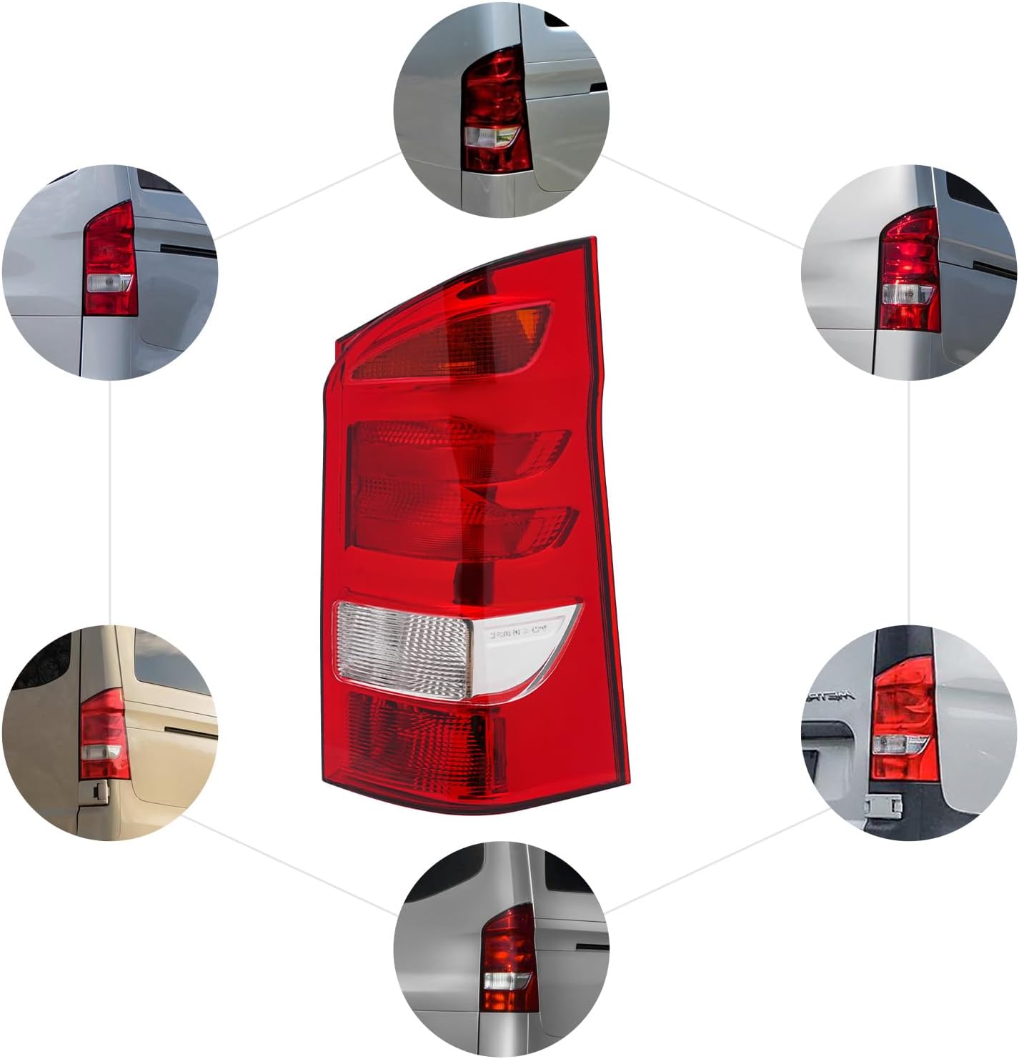 YIYIBYUS Rear Tail Light Lamp for Mercedes Benz Metris 2016 2017 2018 2019 Halogen Taillight Lamp Rear Brake Lamp Assembly Replacement Black Housing Red Lens (Right Passenger Side)