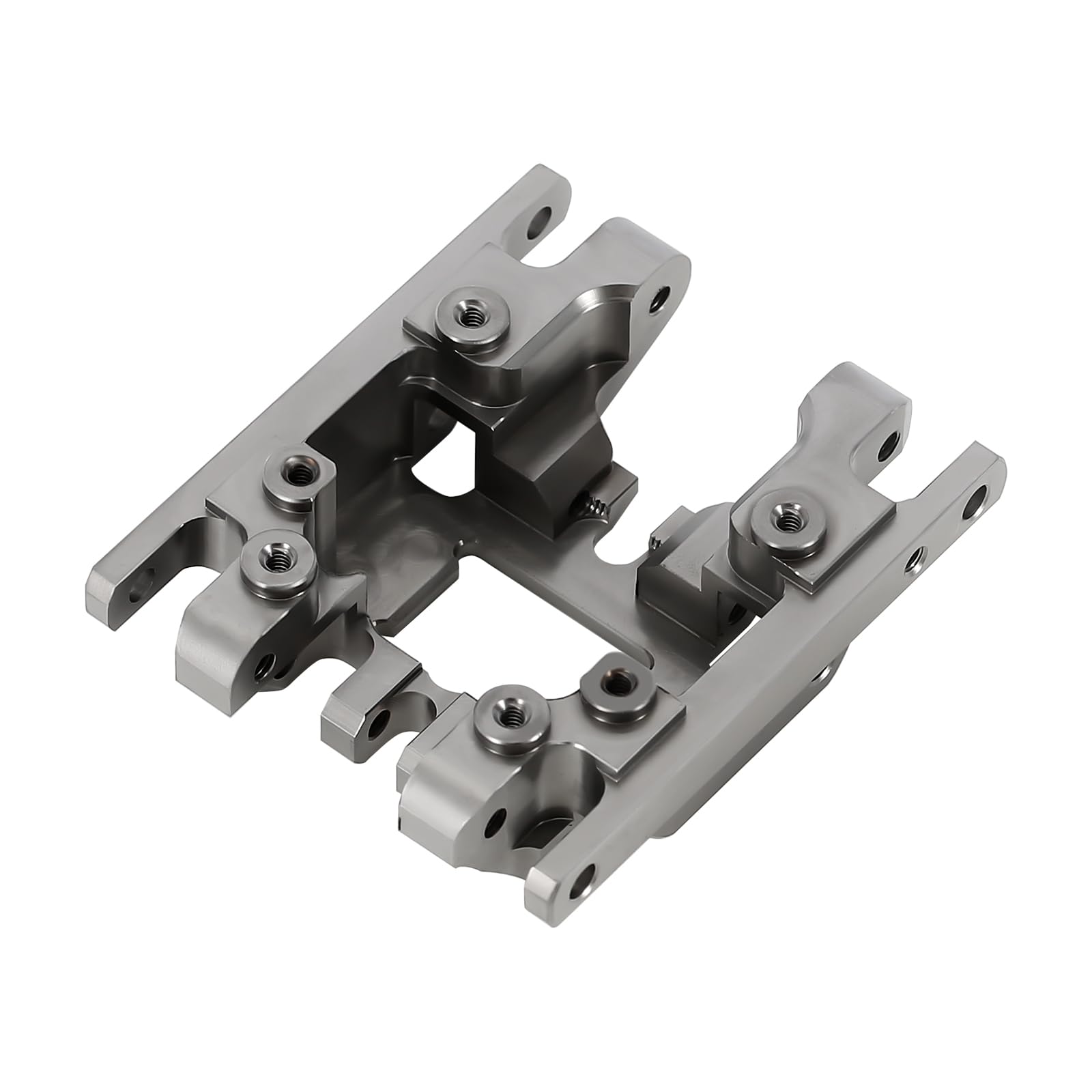 INJORA Skid Plate - 53g Black Coating Brass Transmission Mount for 1/18 RC Crawler TRX4M Upgrade,Grey, Small - Image 4