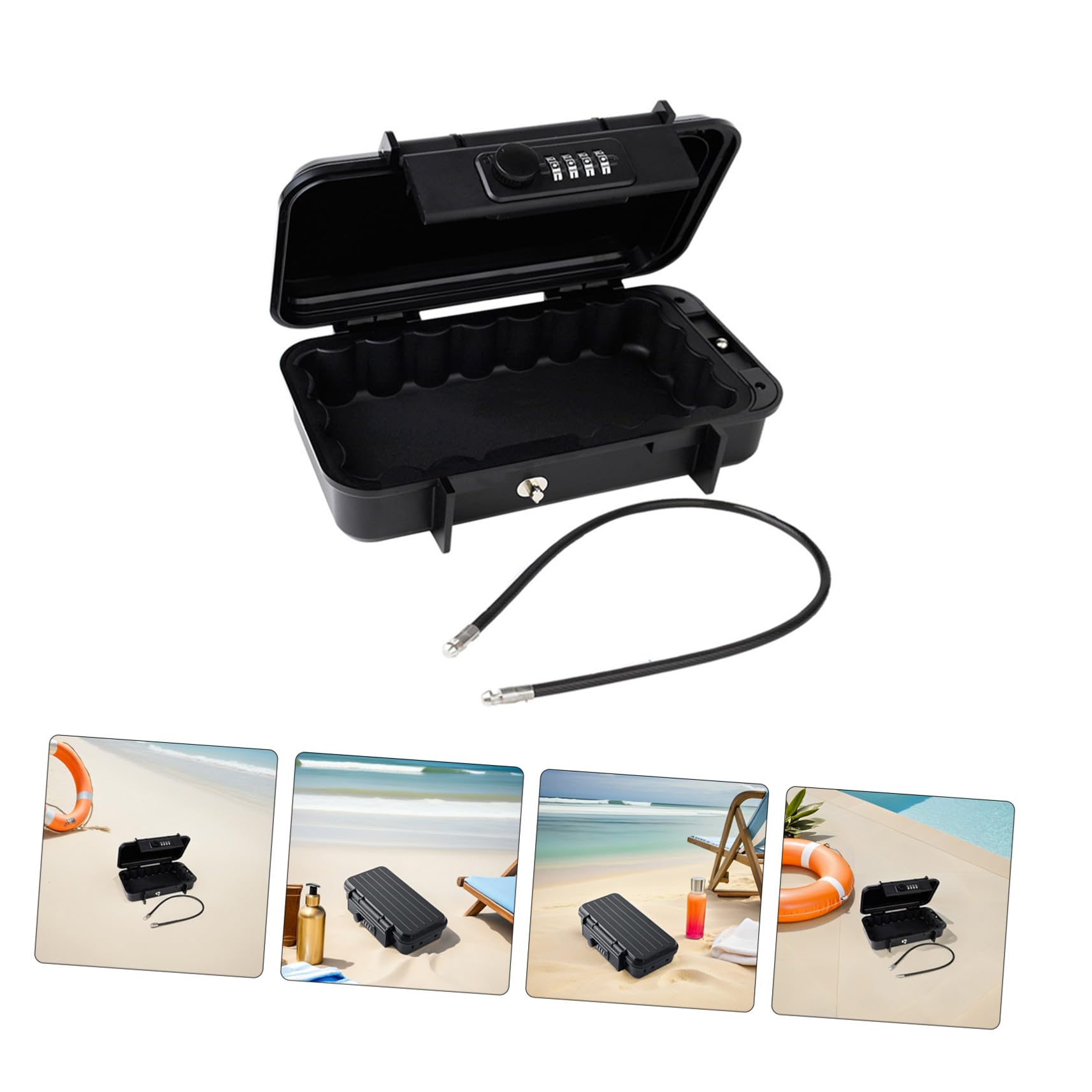 Coffre-fort Portable Abs Étanche Antichoc Boîte de Sécurité Compacte pour Voyage Plage et Hôtel Protection Contre le Vol pour Petits Objets