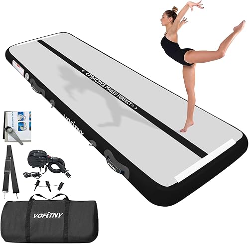 Miniatura 8 de VOFiTNY Tapete de gimnasia multiusos de 6.610131620 pies, resistente pista inflable para el hogar y el gimnasio