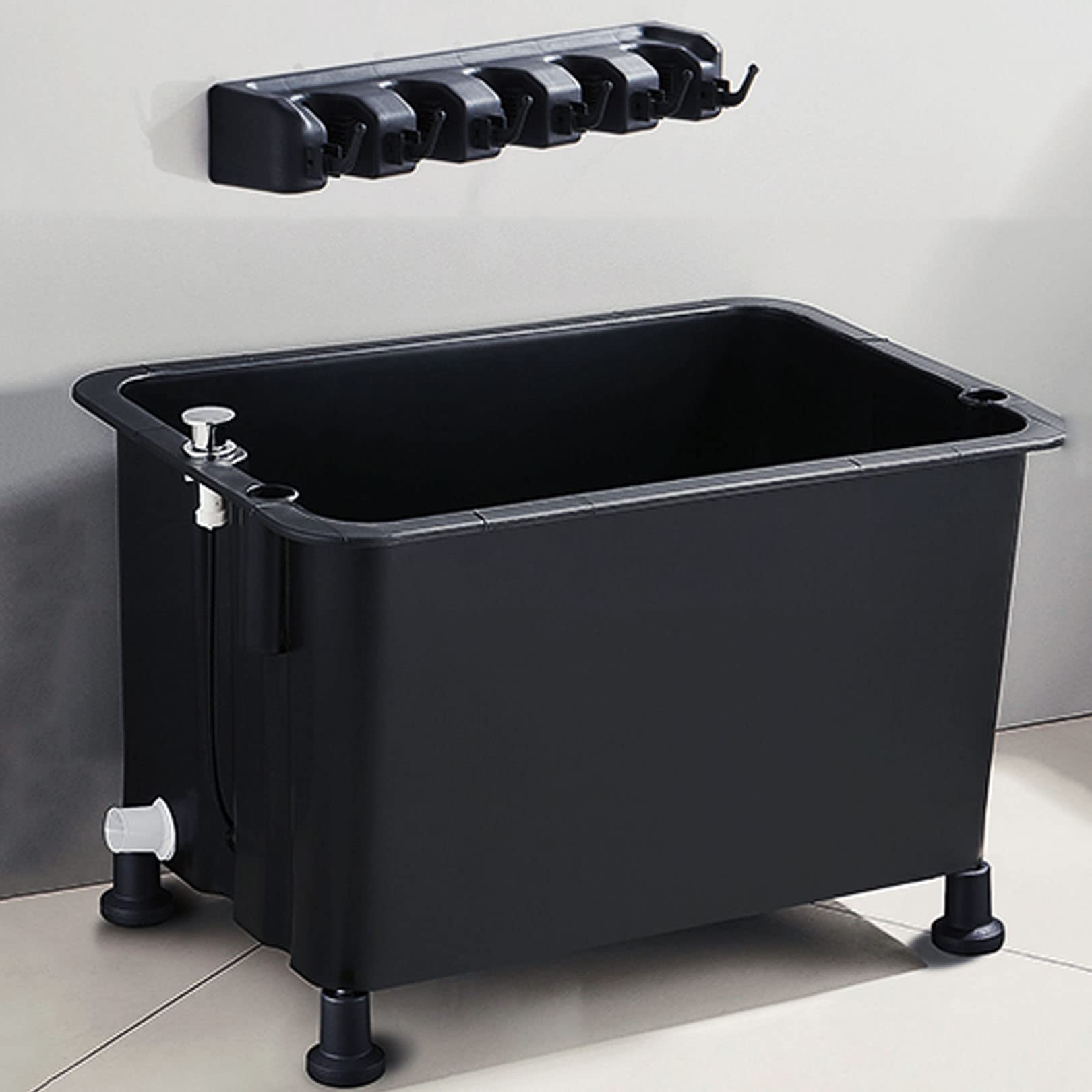 ASerZenith Freestanding Floor Mop Sink With Mop Rack For Washing Room Basement Shop Large Laundry Tub Slop Sink For Home Outdoor Use,#1-L