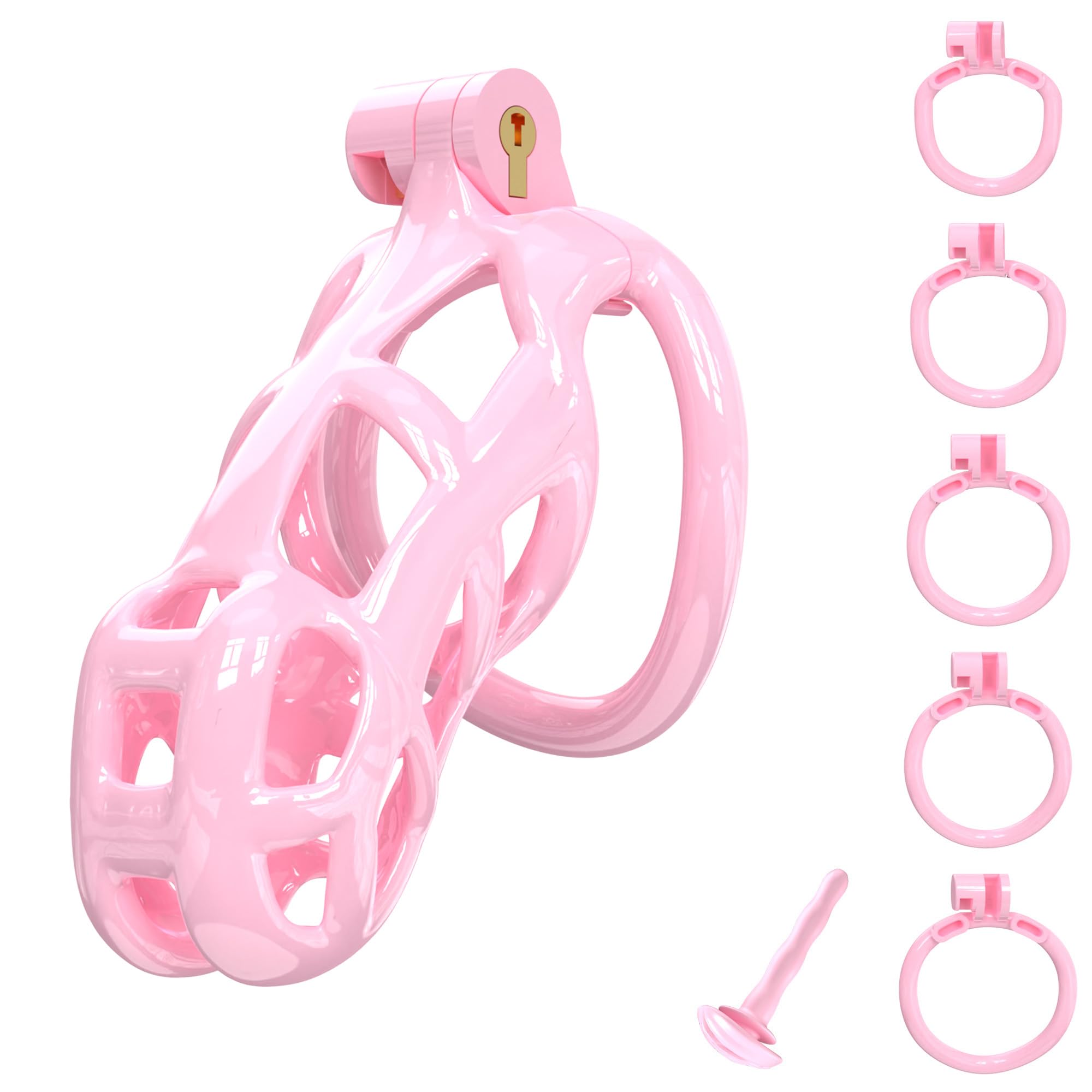 Cobra Pink 3D Printed Chastity Devices Large Penis Cage Sissy Men L Pink