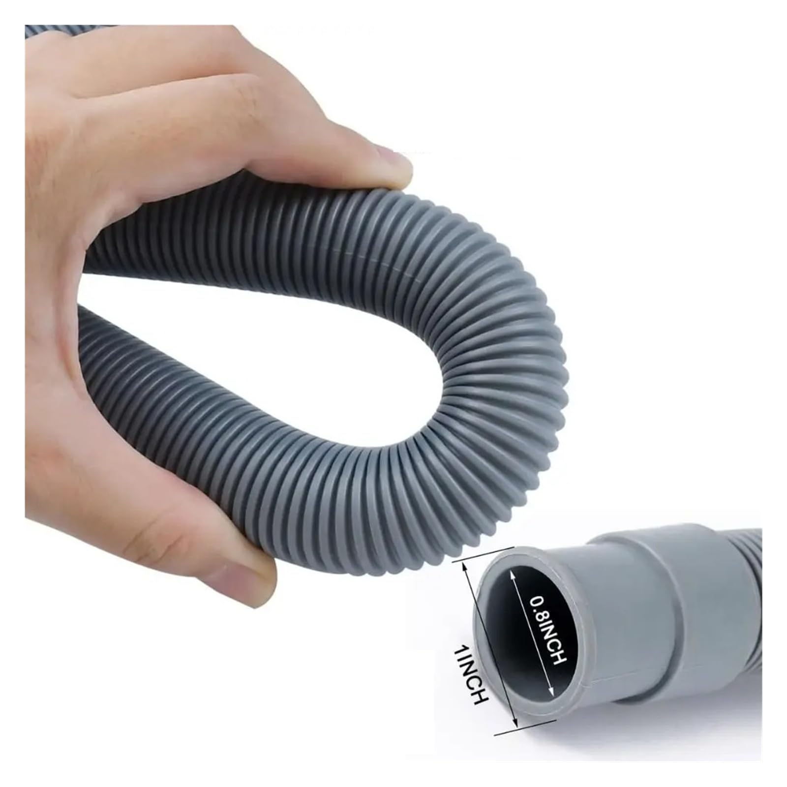 Tubo Di Scarico Flessibile For Lavatrice Tubo Di Scarico Ondulato Grigio Tubo Di Prolunga Ispessito(1m)