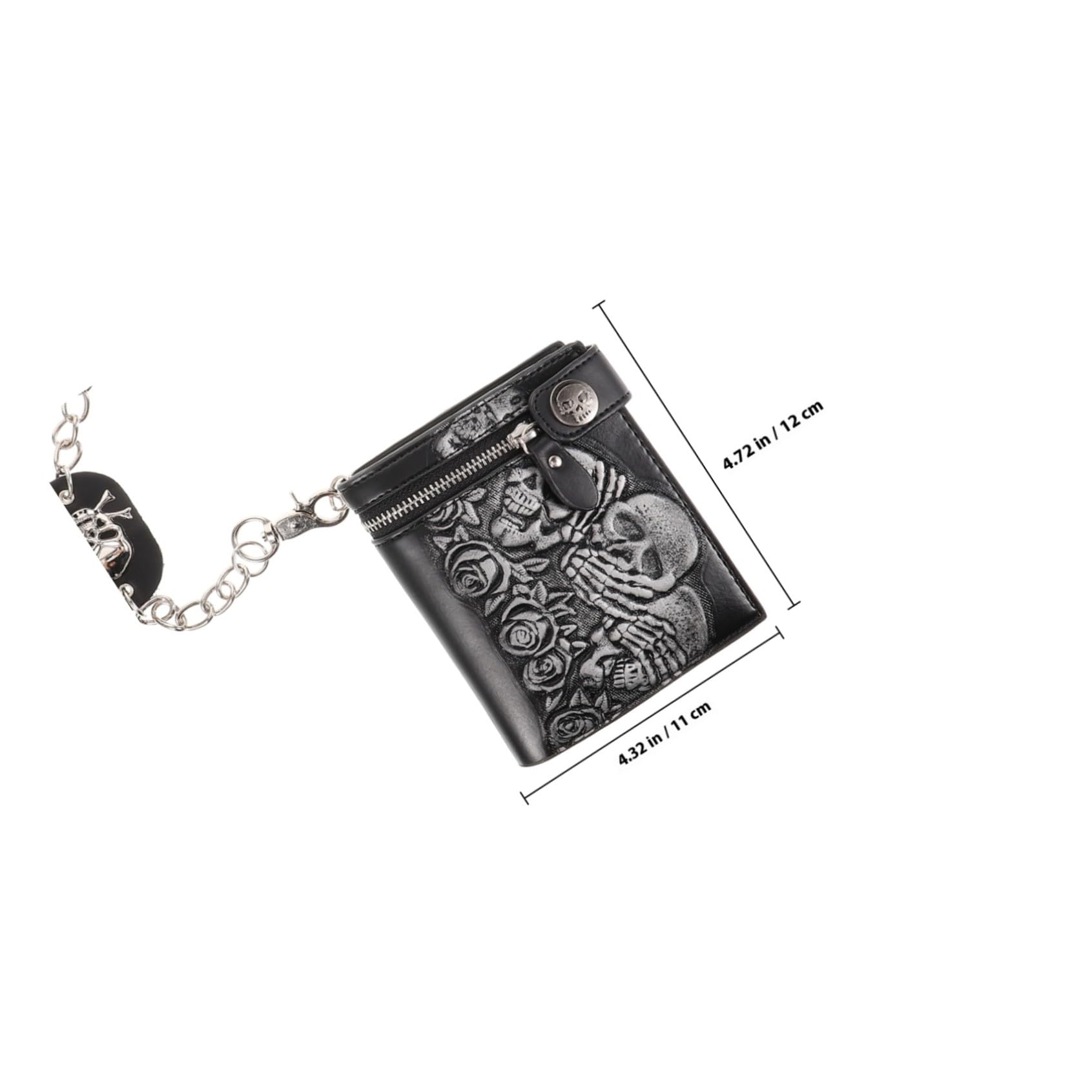 Didiseaon Billetera Con Cadena Monedero Punk Bolsa Crossbody Con Motivo De Calavera Billetera Punk Billetera De Halloween Monedero Fantasma Cuero Esqueleto Hombres y Mujeres Cartera