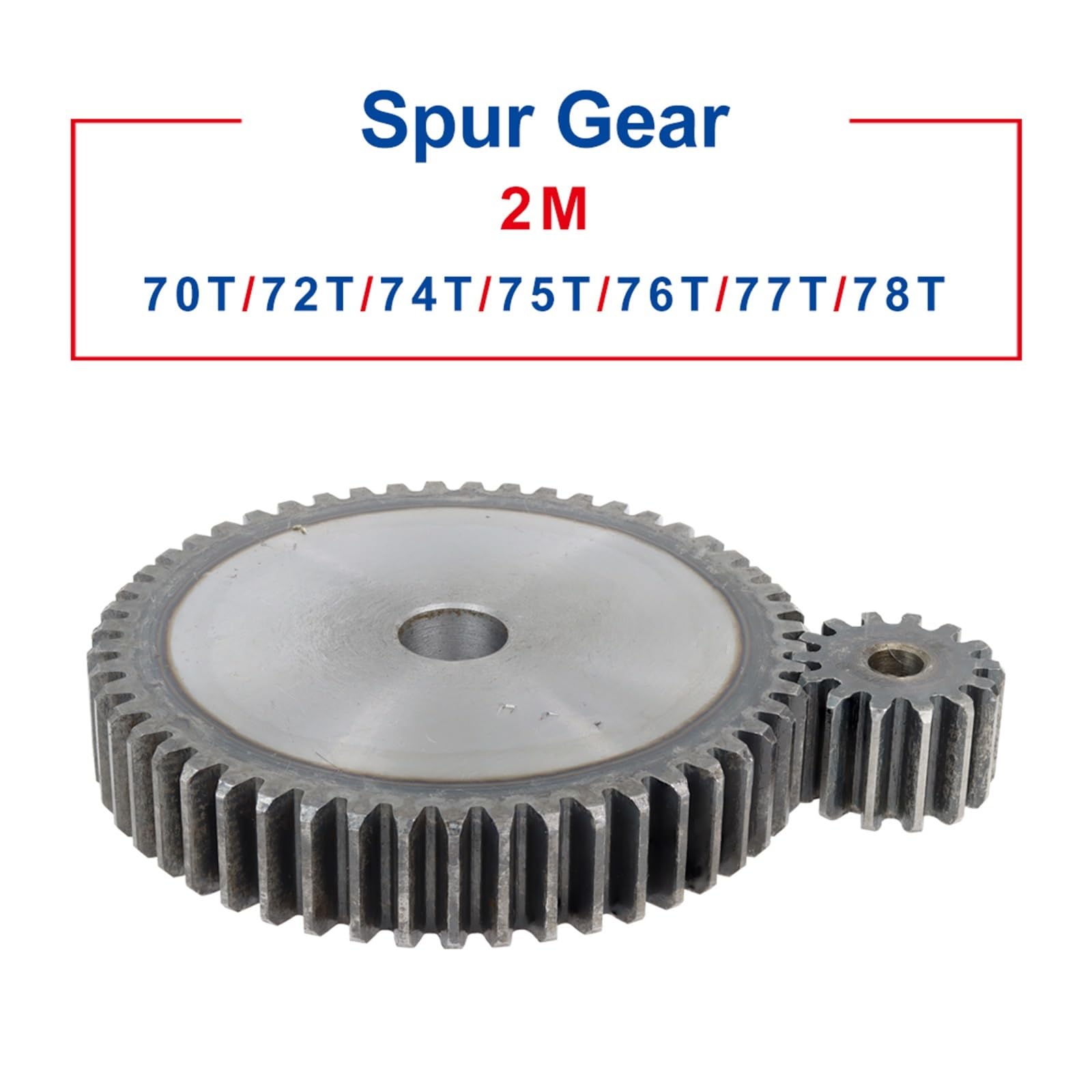 Bevel Gear Pinion Hardware Mechanical Flat Gear 2M70T/72T/74T/75T/76T/77T/78T High-Frequency Quenching of Teeth Metal Gear Low Carbon Steel Gear Height 20mm Bore 16mm(2M78T(Bore 16mm))