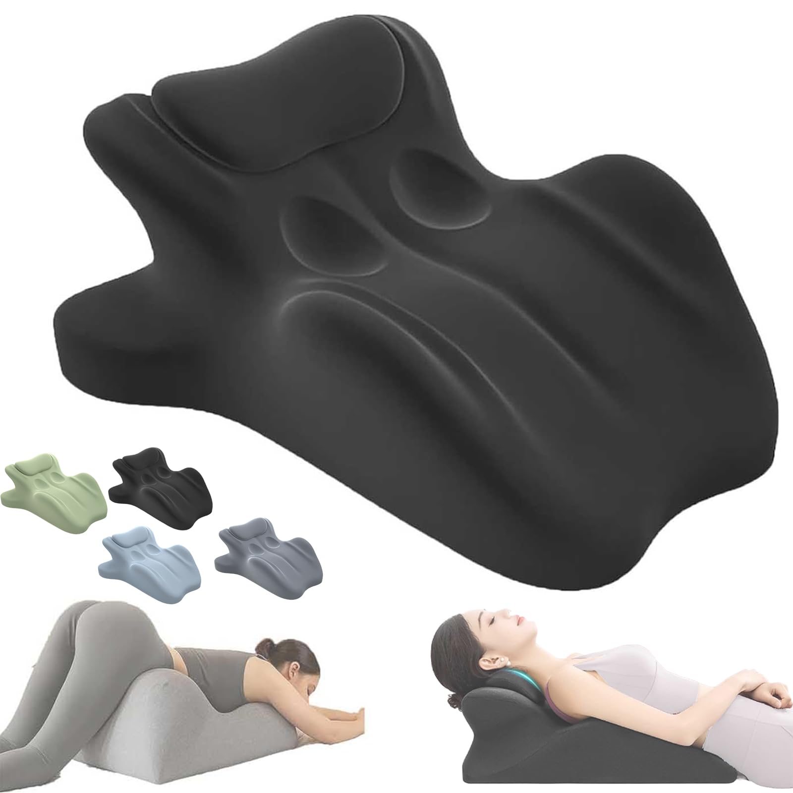 Cuscino in memory foam per coppie e chi dorme sulla schiena, design ergonomico con supporto angolare di 27° per una postura ottimale e un uso multifunzionale