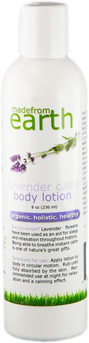 Organic Lavender Calm Lotion with organic aloe juice, lavender distillate and Vitamin E
