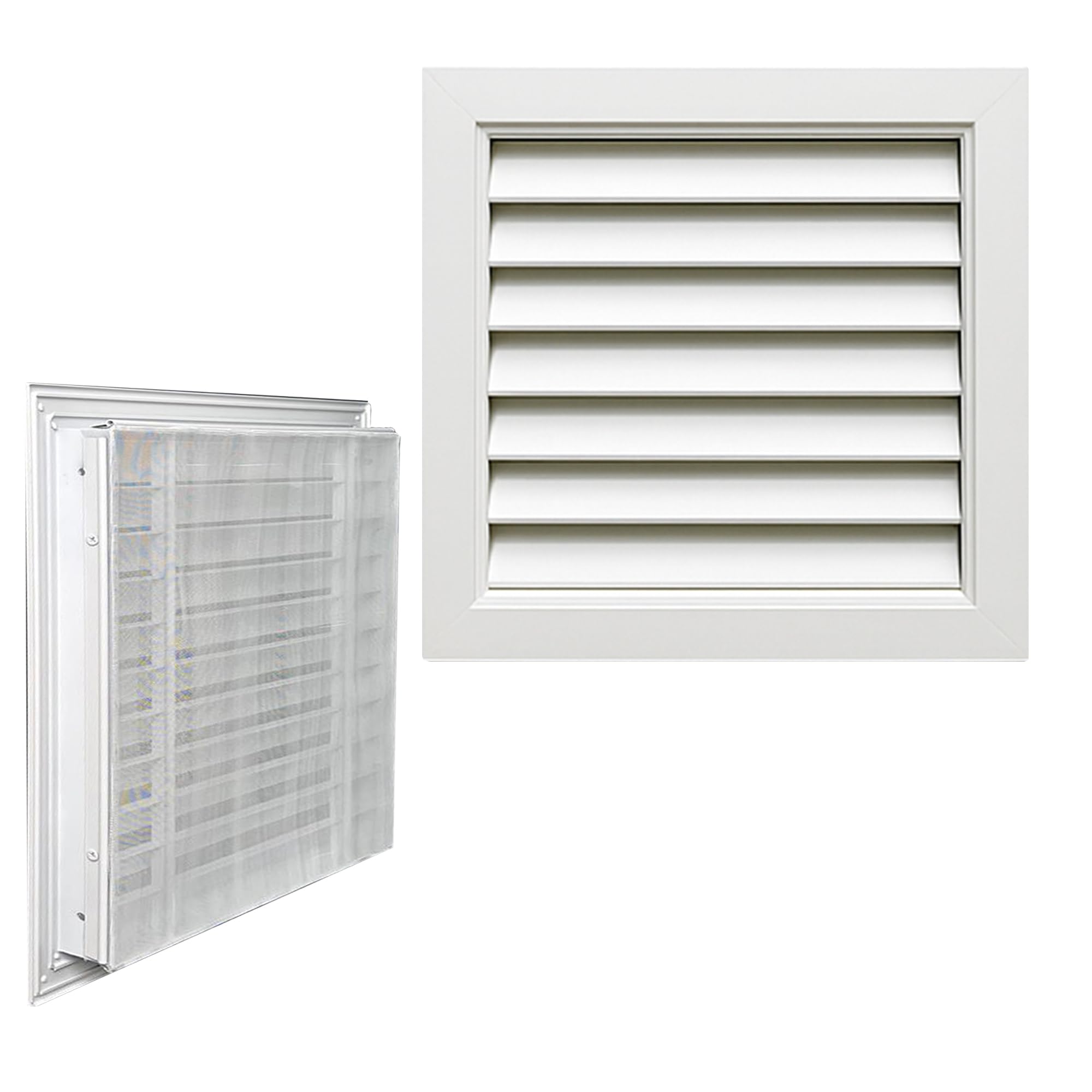 Grille Air Vent Cover with Insect Mesh & Screws – Aluminium Wall Duct Grille for Extractor Fans, Dryers, HVAC | External Ventilation Cover | 200mm, 300mm, 400mm, 500mm, 600mm (24" inches 600mm)