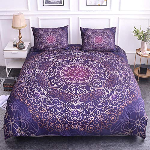 PENVEAT Ropa de Cama Juego de Cama con Estampado Floral en 3D Juego de edredón de Cama King Juego de edredón Juego de edredón Queen Size, Juego de 4, Queen de EE. UU.