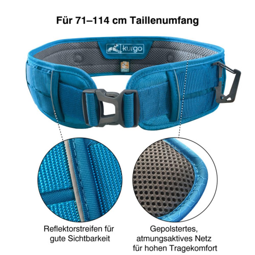Kurgo RSG Aktiver Utility-Gürtel - Verstellbarer Abenteuer-Hundegürtel - MOLLE-kompatibel - Reflektierende Akzente - Leicht, Bequemer Sitz - Für Leinen, Zubehör & mehr - Freihändiges Spazieren Gehen