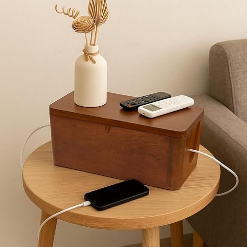 Miniatura 7 de Caja organizadora de cables extra grande  Caja organizadora de cables y caja de regletas de alimentación para gestión de cables eléctricos