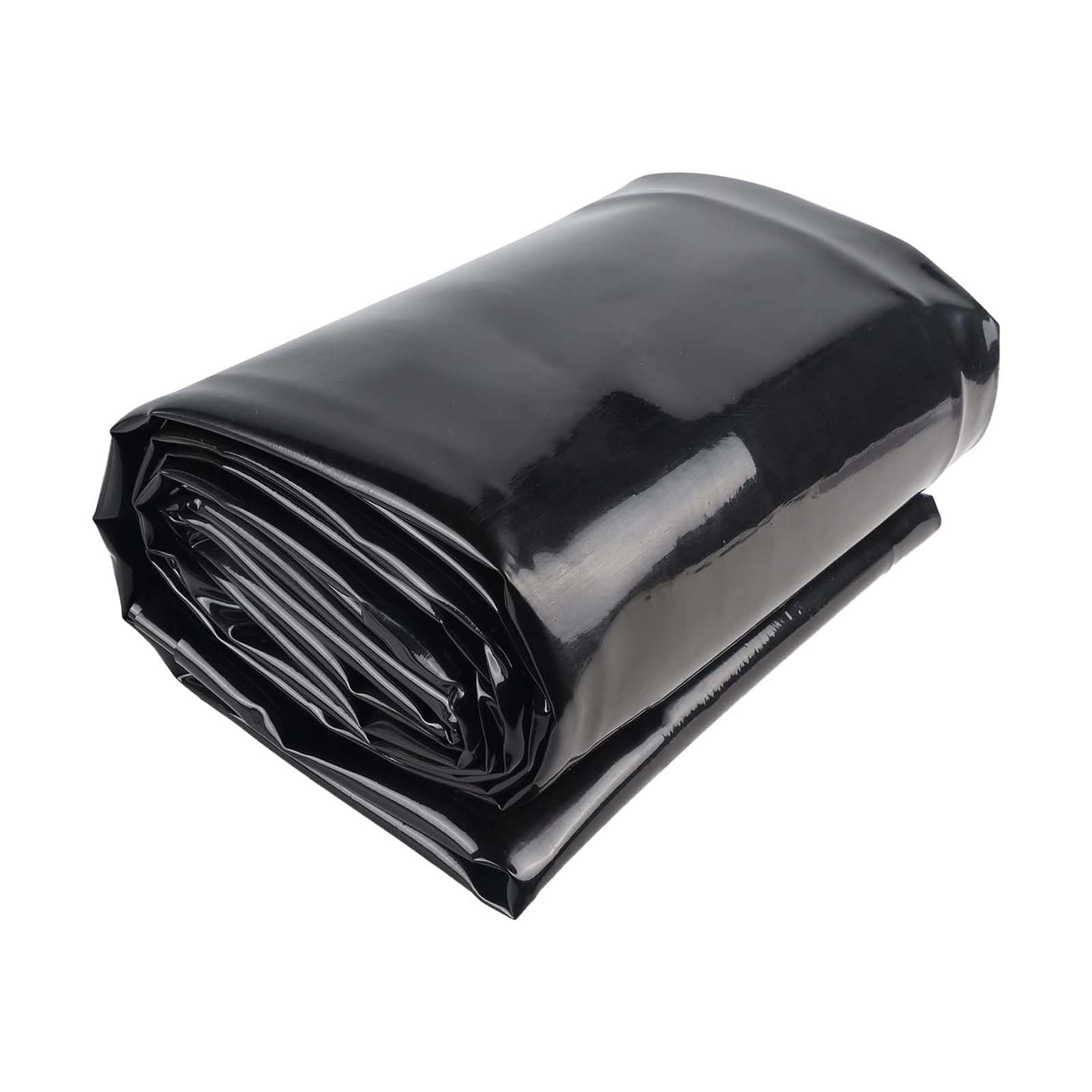 Whnoorher Reinforced Pond Liner Underlay Black HDPE Fish Pond Liner UV Resistant Sealing Film Damp Proof Membrane for Lotus Ponds Construction Site Impermeable Mat(5x6m(16.4x19.7ft))