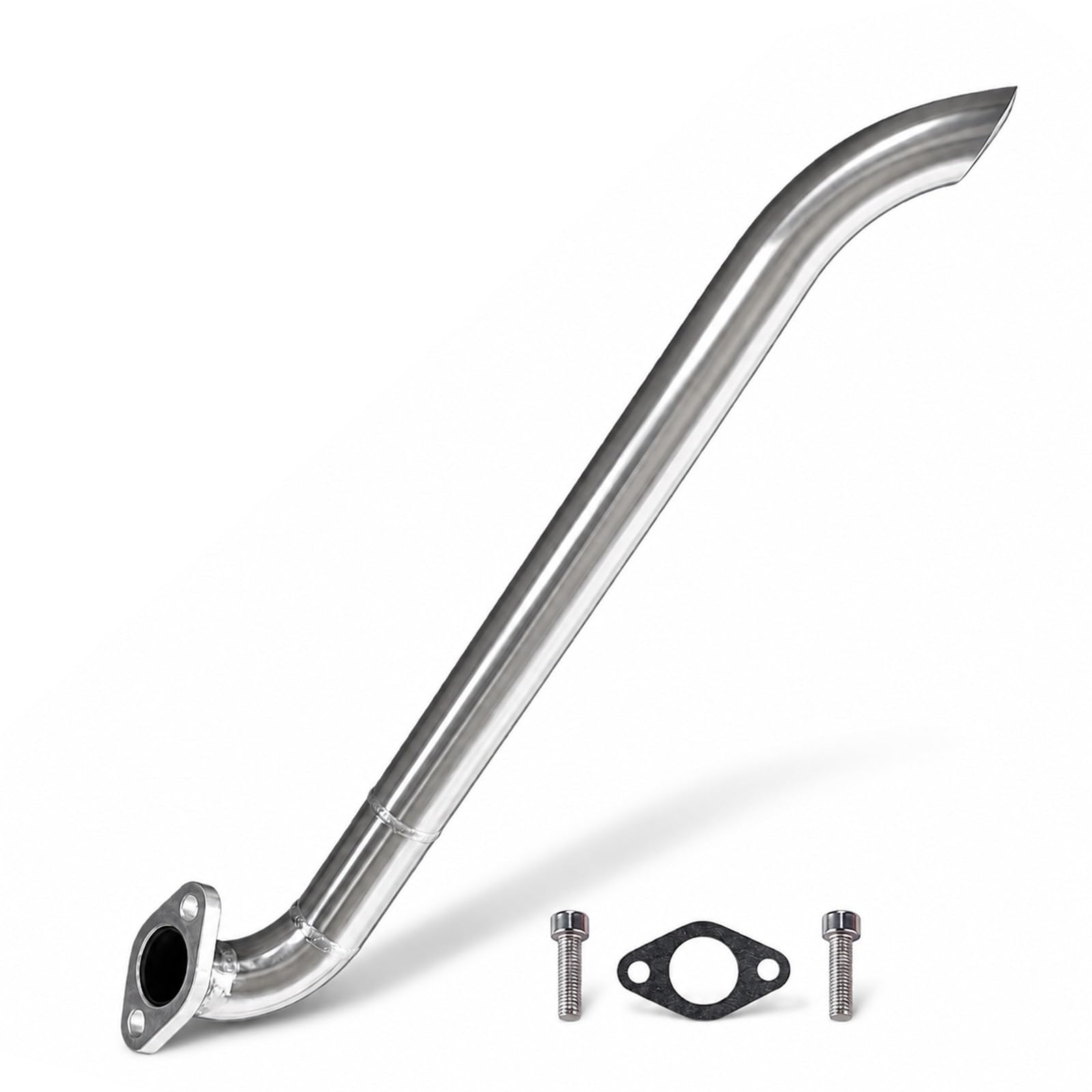 JMCHstore Header Pipe for Lifan 79cc/105cc Engine for Coleman B100 RB100, Mega Moto MMB80 MMB105, Phatmoto Gas Bike, Motovox MBX10 Orxyearth Dirt Kids Mini Bike MMK80 Go Kart (Silver)
