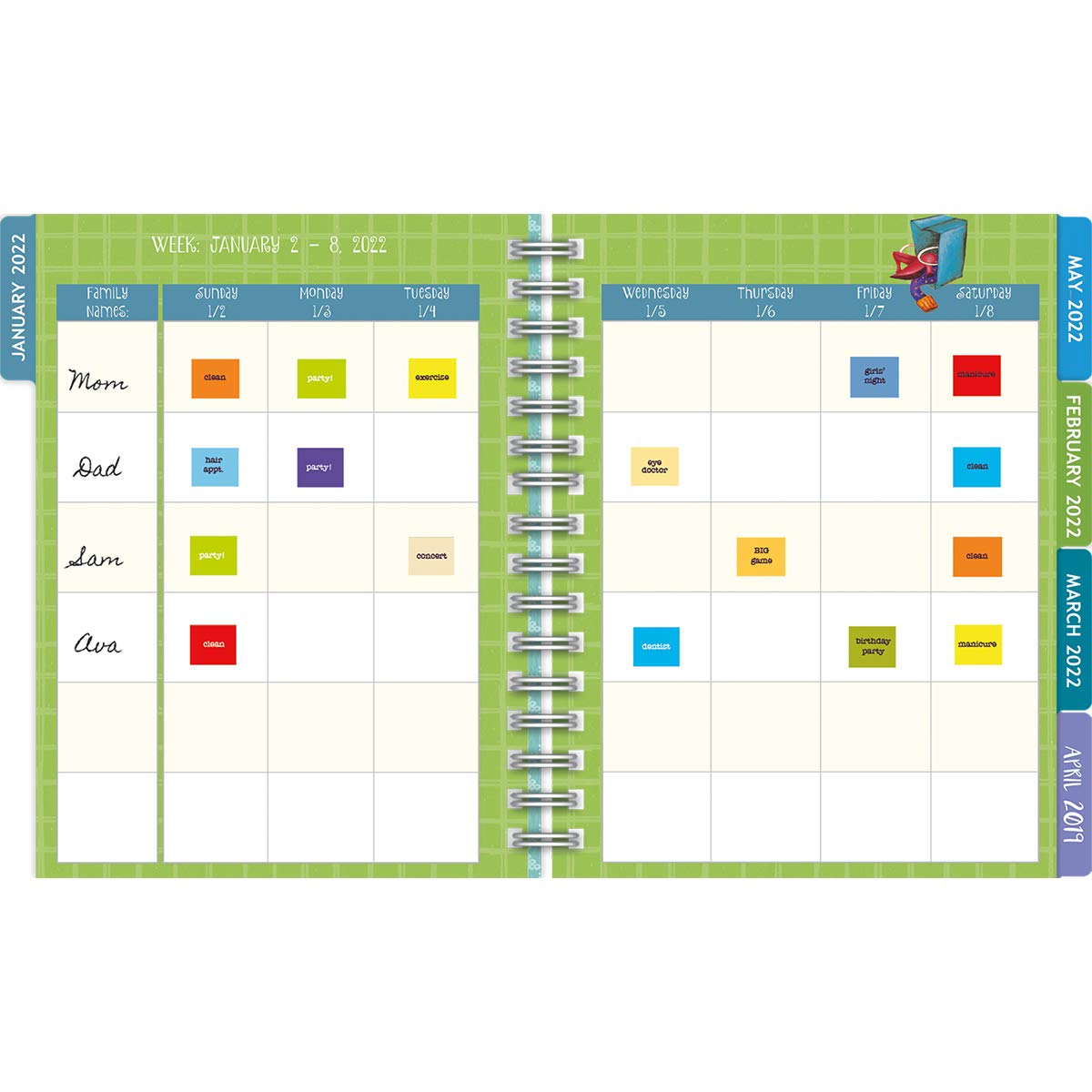 WSBL Mom's 2025 Plan-It Planner - 17-Month Family Organizer With Stickers & Pockets
