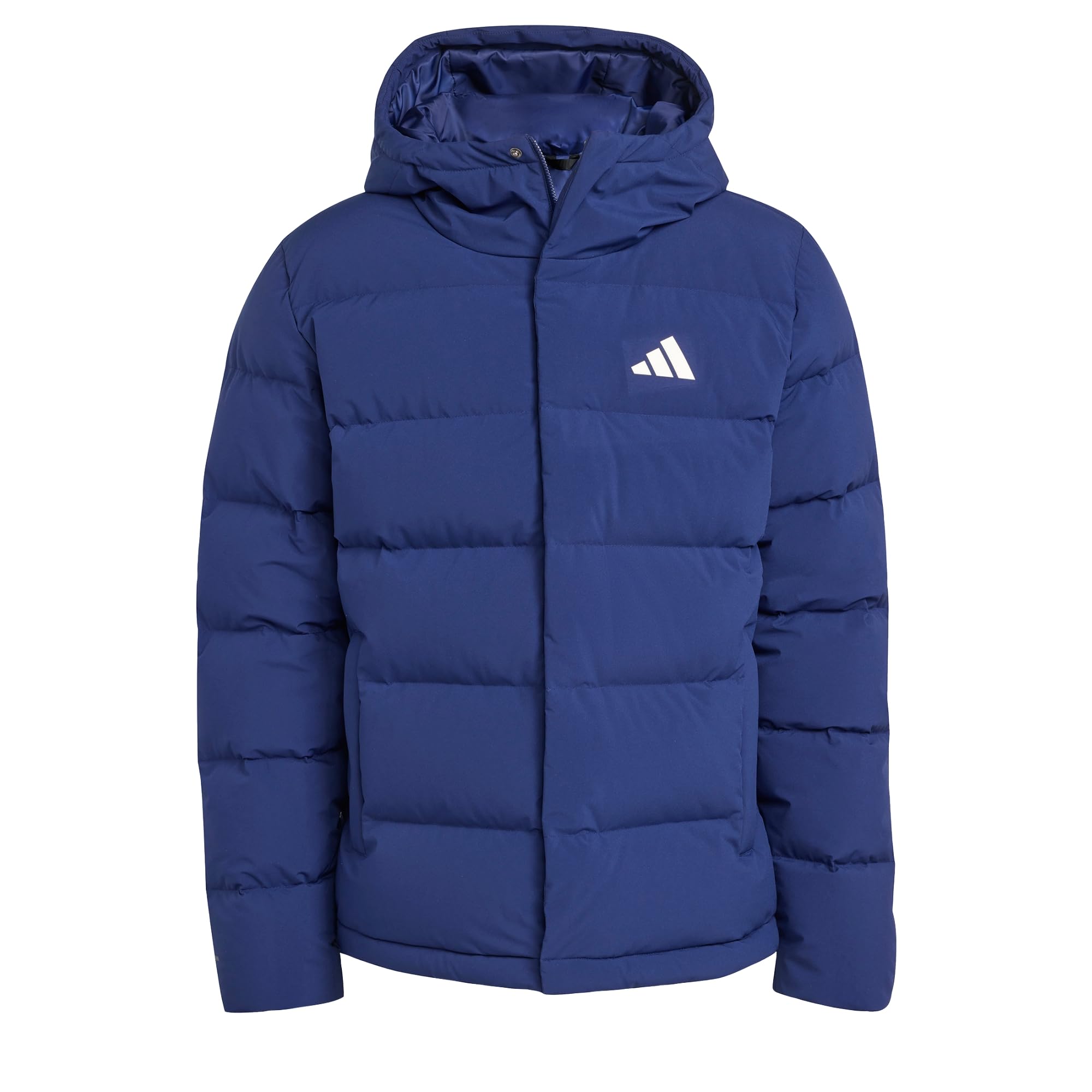 Adidas Men's Dark Blue Helionic Climawarm Hooded Down Jacket