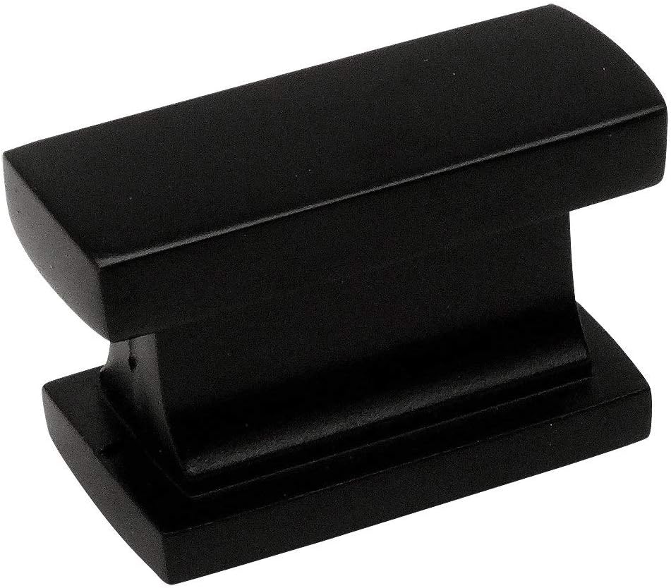 Cosmas 10 Pack 701FB Flat Black Contemporary Cabinet Hardware Knob - 1-7/16" Length
