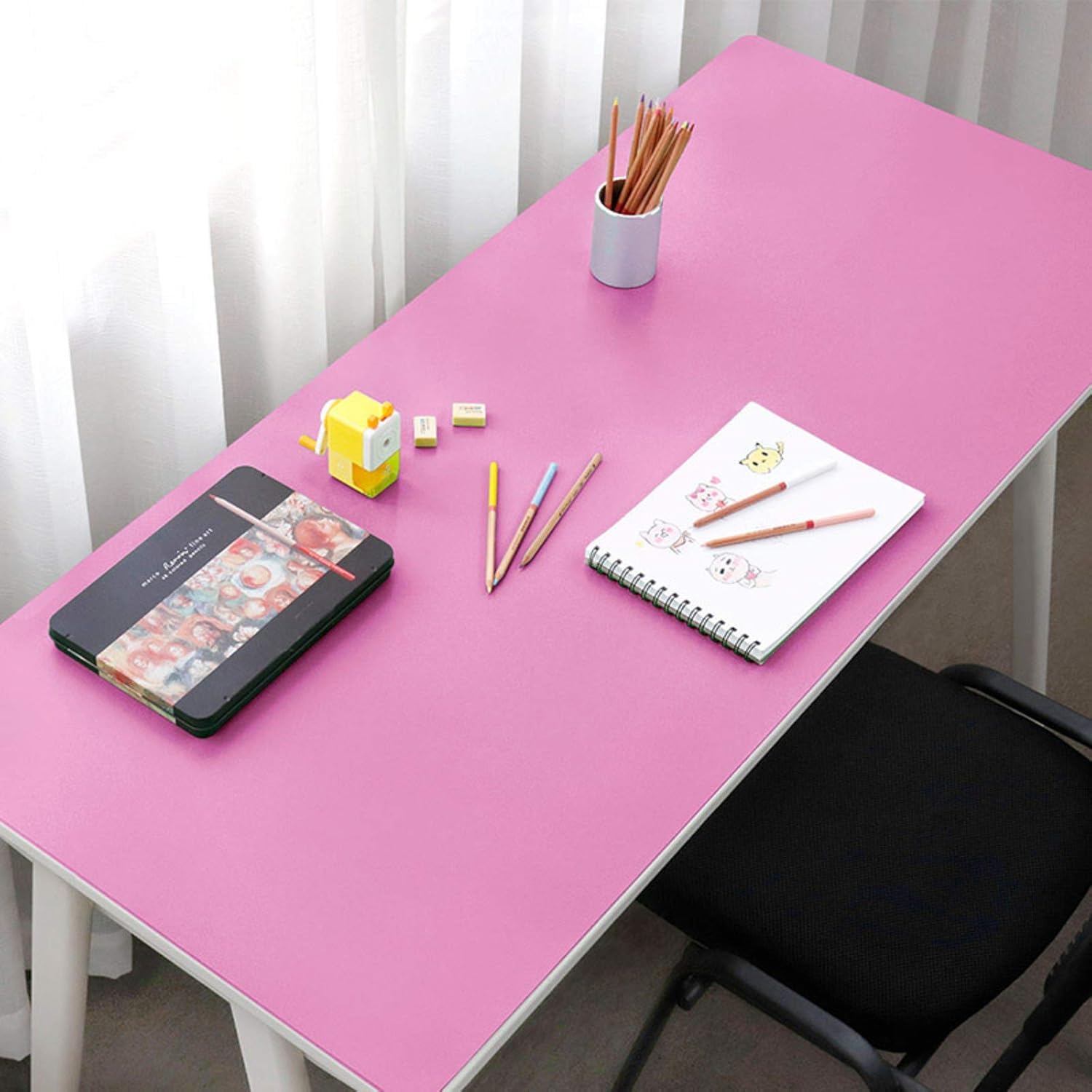 Grand tapis de bureau ergonomique en cuir PU violet de qualité supérieure