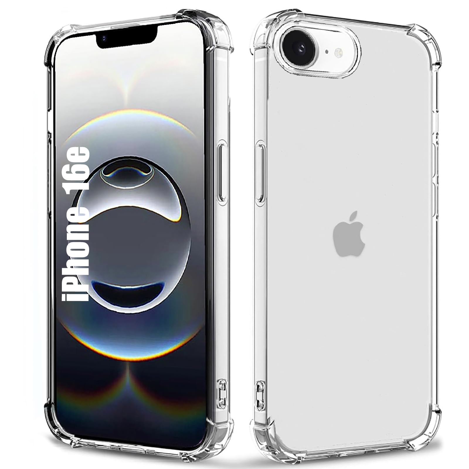 for iPhone 16e Case Clear Shockpoof [Military Grade Protection]Reinforced Corners Slim Soft Flexible TPU Phone Case for iPhone 16e Cover,Clear