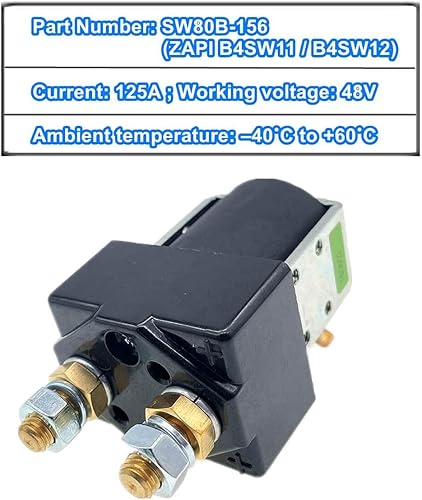 Miniatura 5 de Contactor SW80B-156, 48V 125A para controlador Curtis ZAPI B4SW11, carretilla elevadora eléctrica/solenoide de carrito de golf, tiro único de un