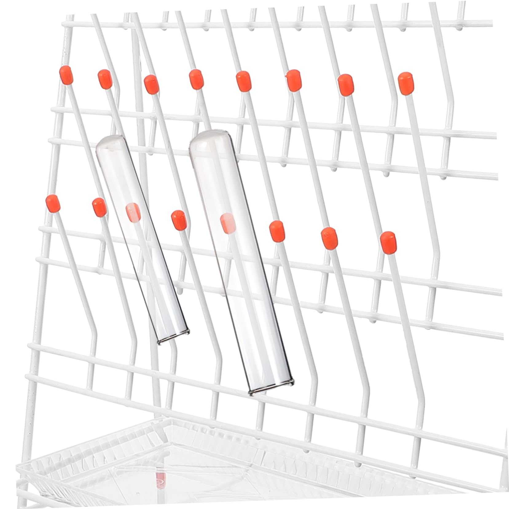 PartyKindom Égouttoir Verre en Fer Blanc à 32 Emplacements, Séchoir Tubulaire pour Laboratoire, Séchage des Bouteilles, Gain de Place et Nettoyage Facile