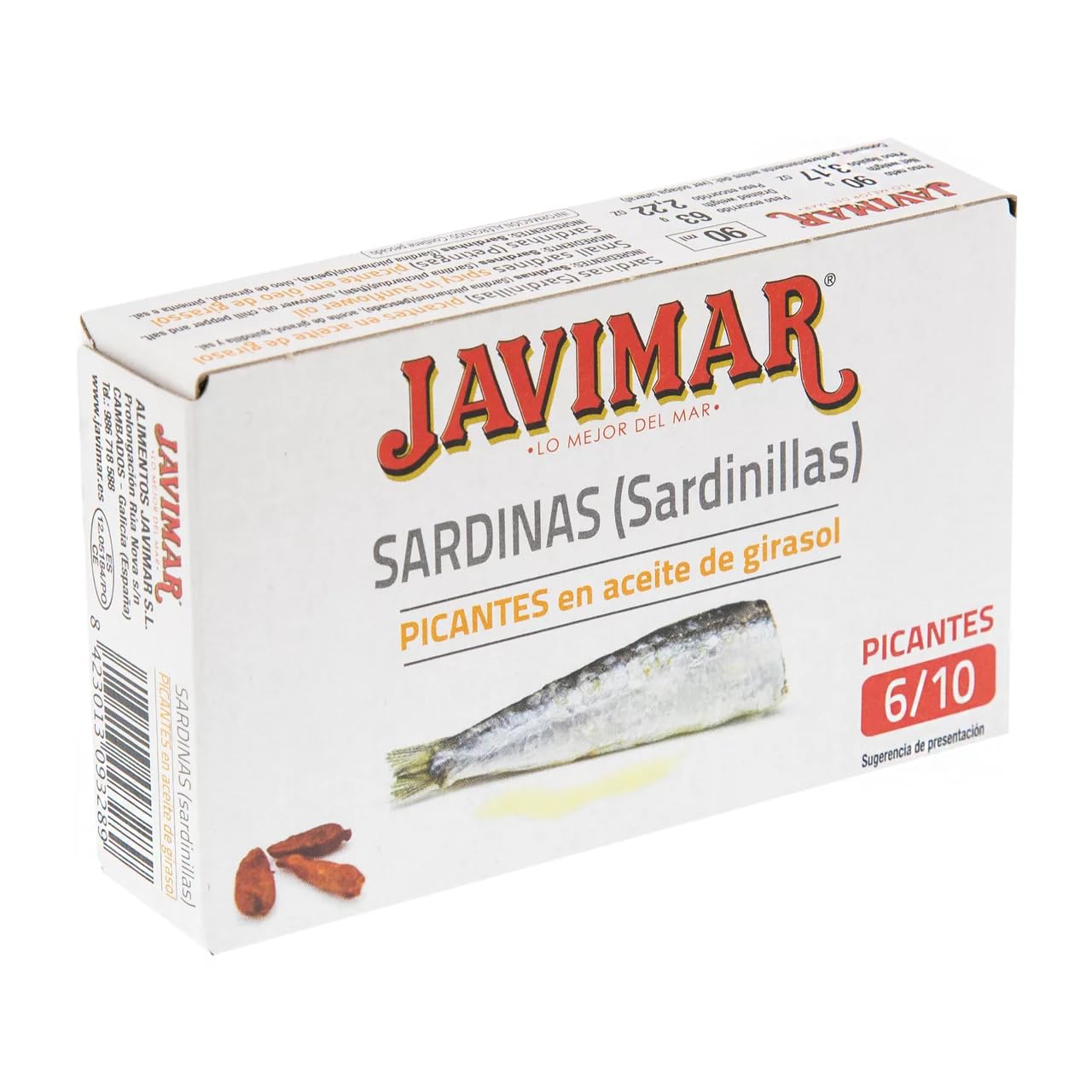 JAVIMAR Pikante Sardinen in Sonnenblumenöl. 9er-Pack