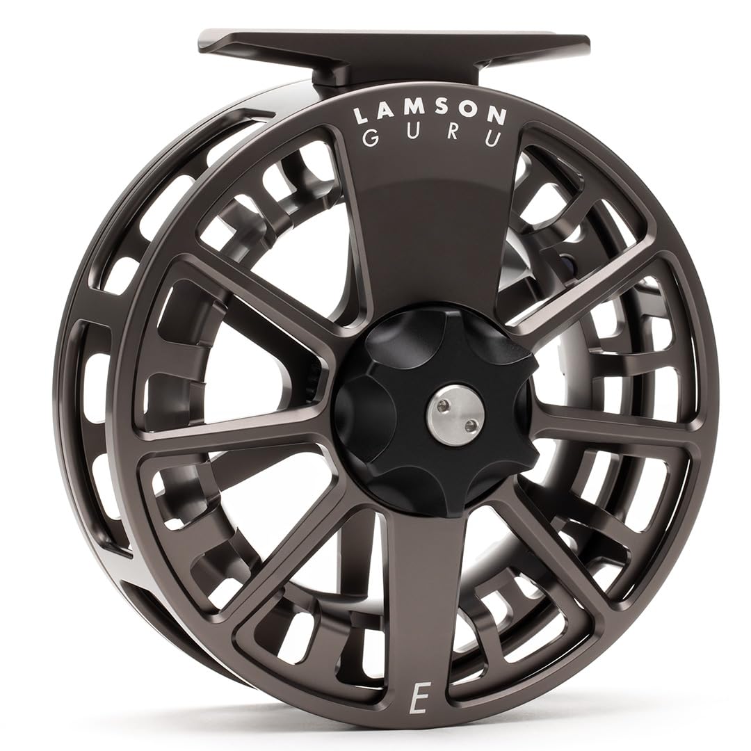 LAMSON | Guru E-Series -3+ HD Full Frame Fly Fishing Reel | Fresh Water | Euro + Tightline Nymphing Design, Adjustable Weight System | Euro Size
