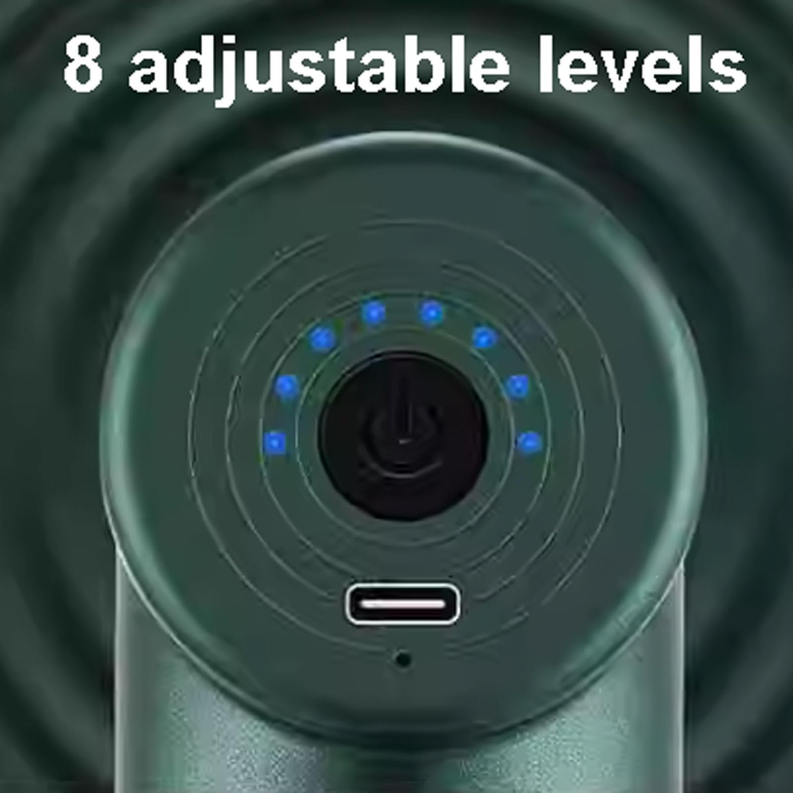 Multifuncional Pistola de masaje de aleación de aluminio con 8 velocidades y 4 cabezales de masaje, mini masajeador de mano recargable for uso doméstico y de oficina. ajustable(Rot)