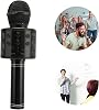 teknosepetim Karaoke Microphone Stylish design speaker with black charging cable with Bluetooth with Aux Usb and Sd Card Input