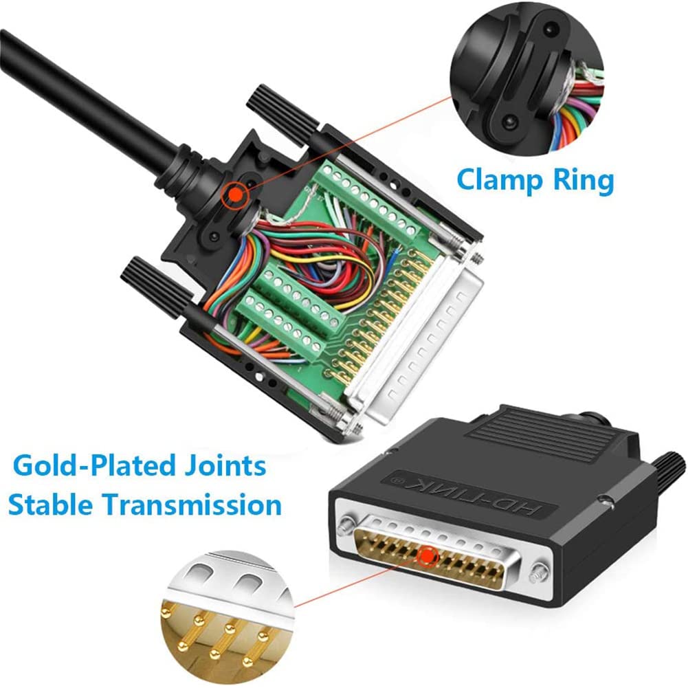 PENGLIN DB25 Connecteur Mâle sans Soudure, Adaptateur série RS232 D-SUB 25 Broches avec boîtier