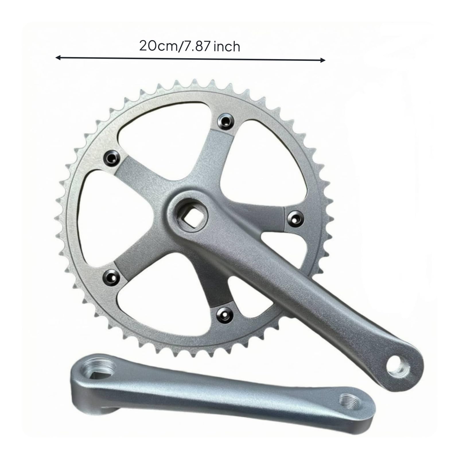 Juego Bielas Plato Individual Plateado Plato Individual CNC Pedal para Ciclismo en Ciudad