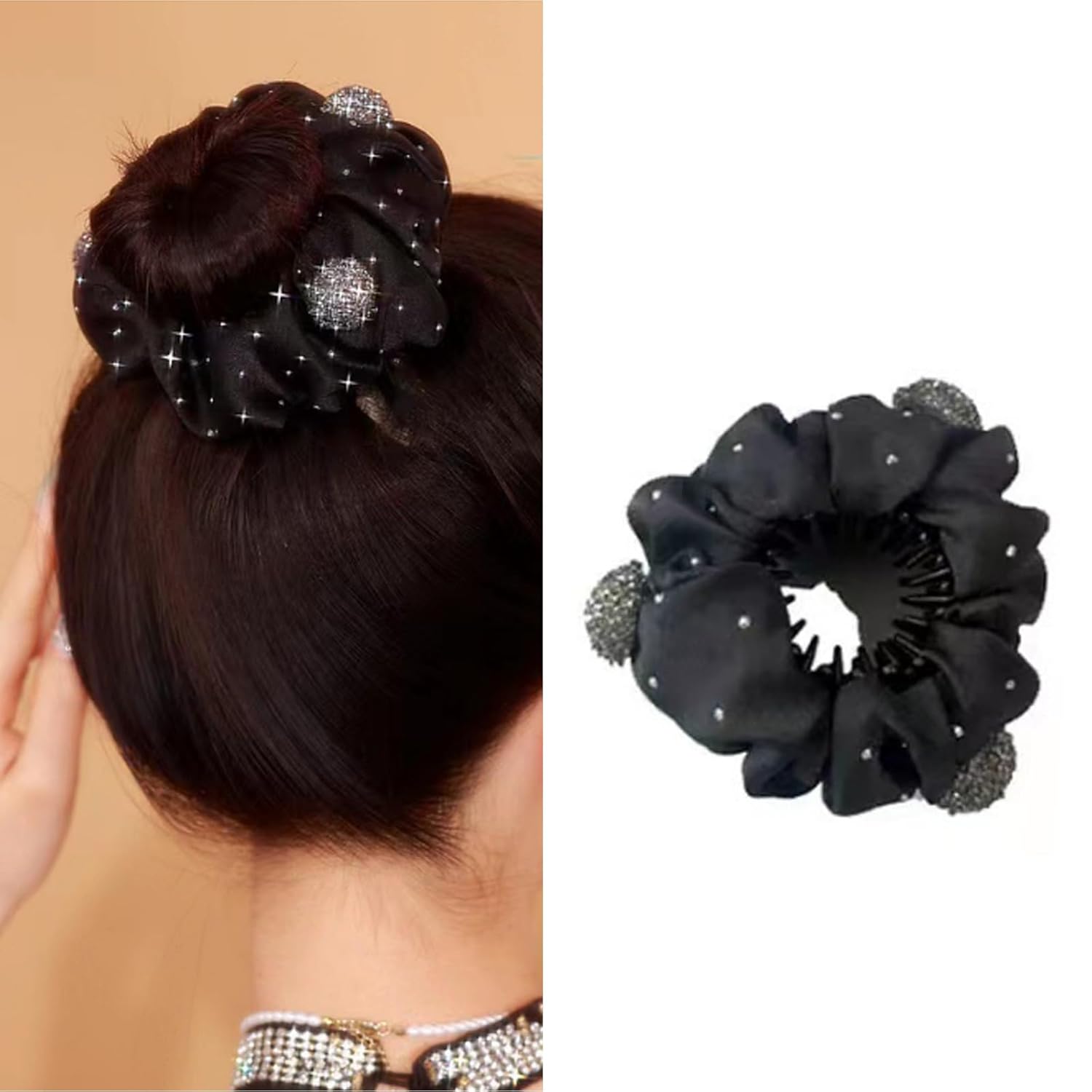 AsggBah Hair Clip, 1pc Black Bird Nest Hairball Hair Claw