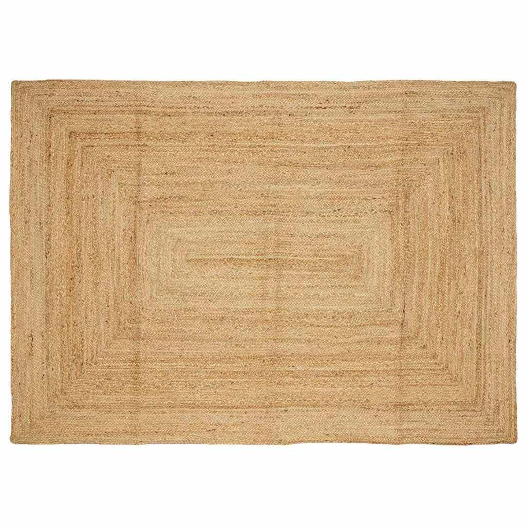Tapis en jute haut de gamme fait main, revêtement robuste en fibre naturelle de 200 x 290 cm