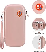 Vista 7 de Canboc Funda de transporte para calculadora científica Texas Instruments TI-30XS/TI-36X Pro MultiView, bolsa de malla para cable, baterías, Oro Rosa