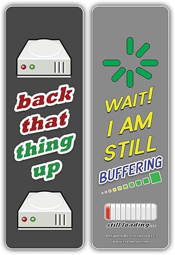 Miniatura 4 de Creanoso Funny Techie - Marcapáginas (12 unidades)  Marcadores de regalo premium para geeks, nerds, amantes de la tecnología  rellenos de calcetines