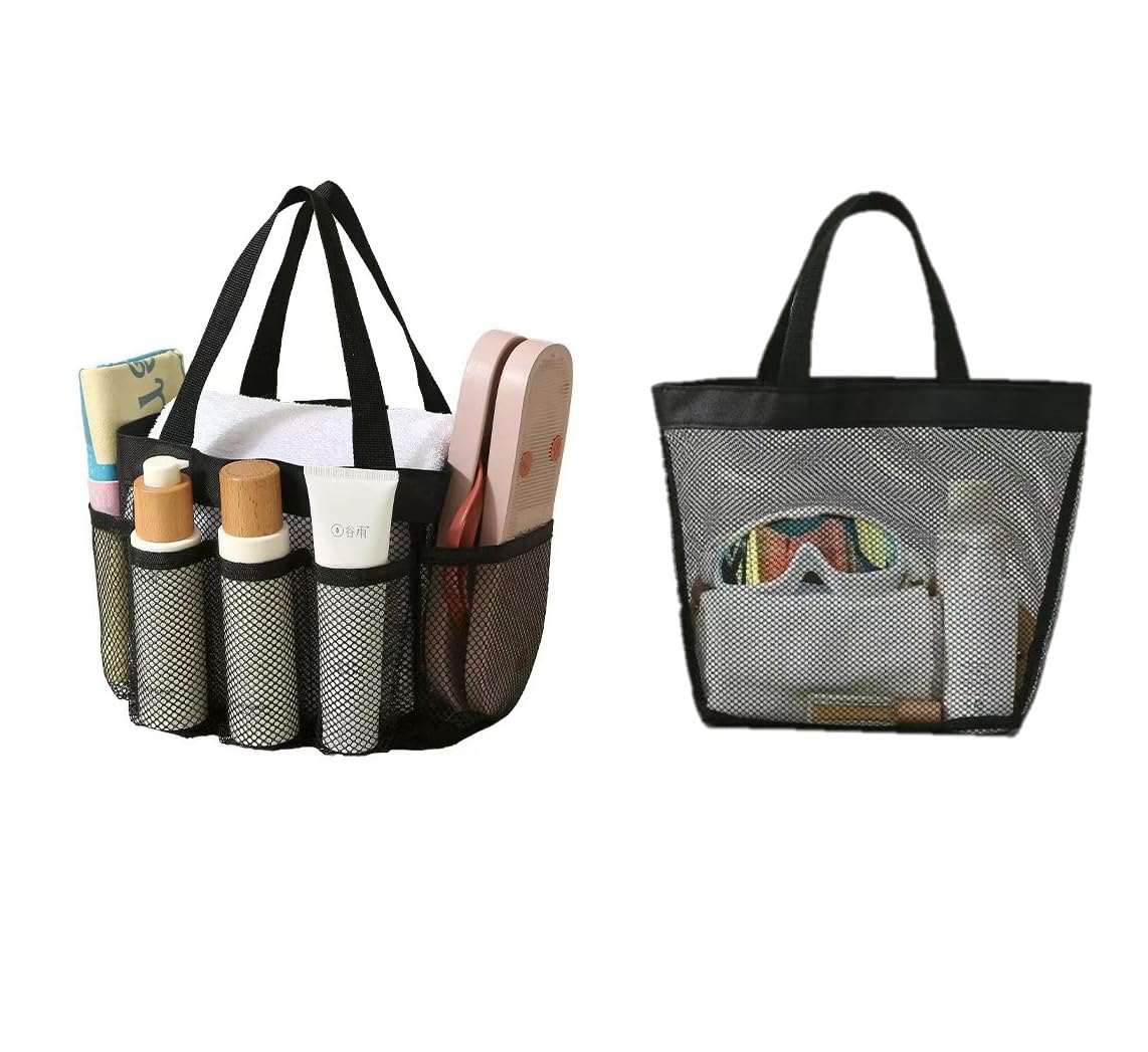 Mesh Shower Caddy 8 Pockets Portable for College Dorm Quick Dry Shower Bag 2