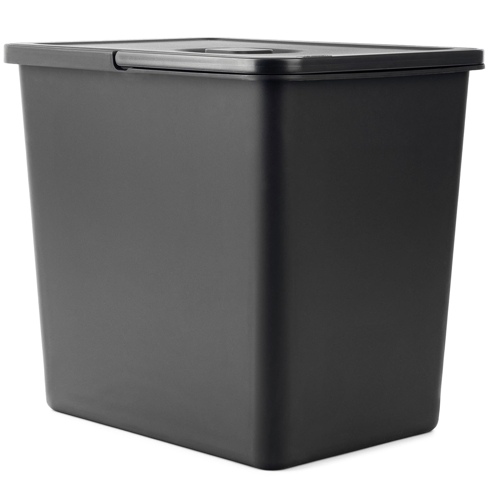 KADAX Cubo de basura de 23 litros, con asa móvil, clasificador de basura de plástico, contenedor universal de basura (negro, 23 L)