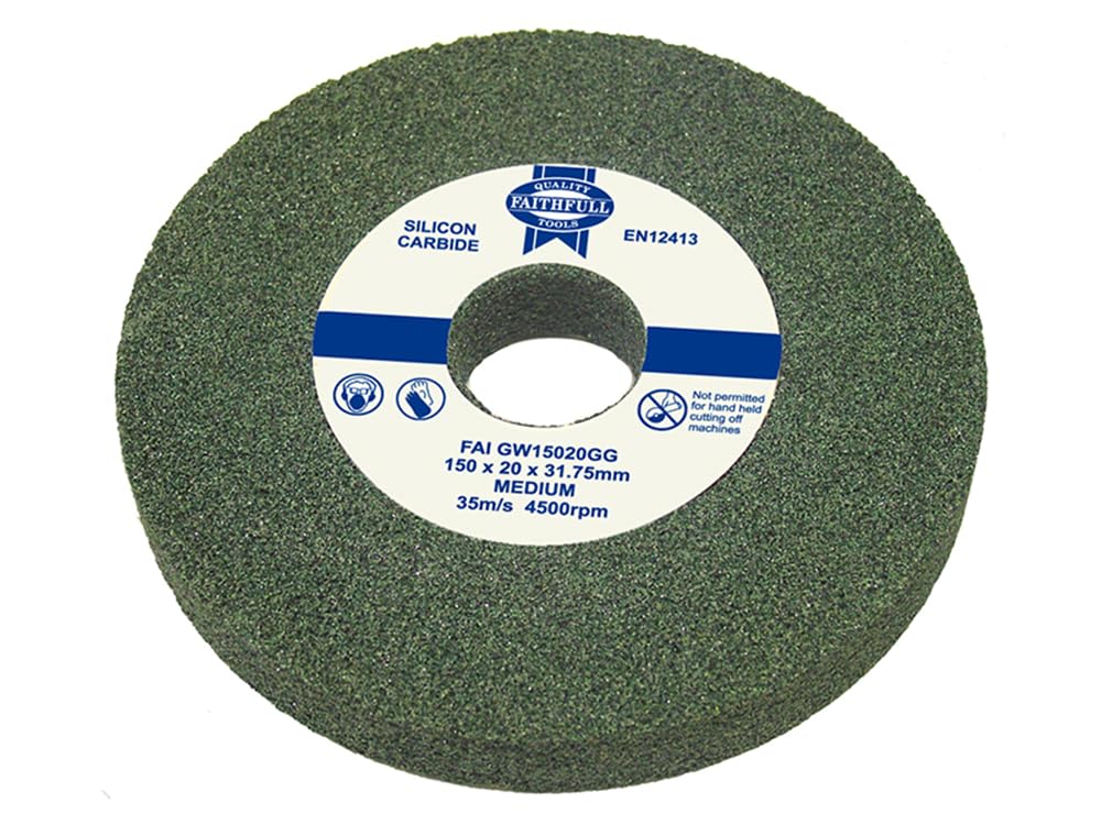 Faithfull FAIGW15016GG Bench Grinding Wheel Green Silicon Carbide 150mm x 16mm