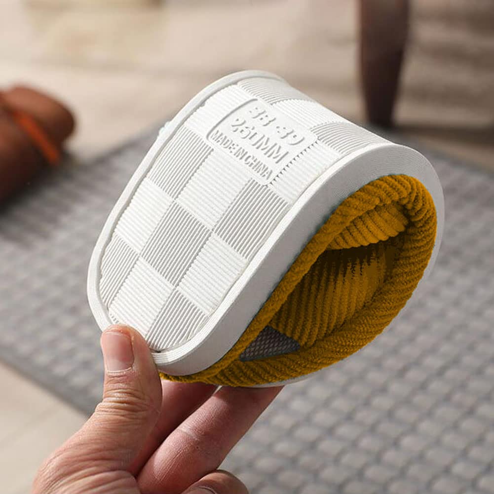 Juego de 4 pares de zapatillas unisex para invitados, pantuflas de baño, pantuflas de hotel, pantuflas de spa, antideslizantes, lavables, de algodón, pantuflas de lino para parejas, talla: