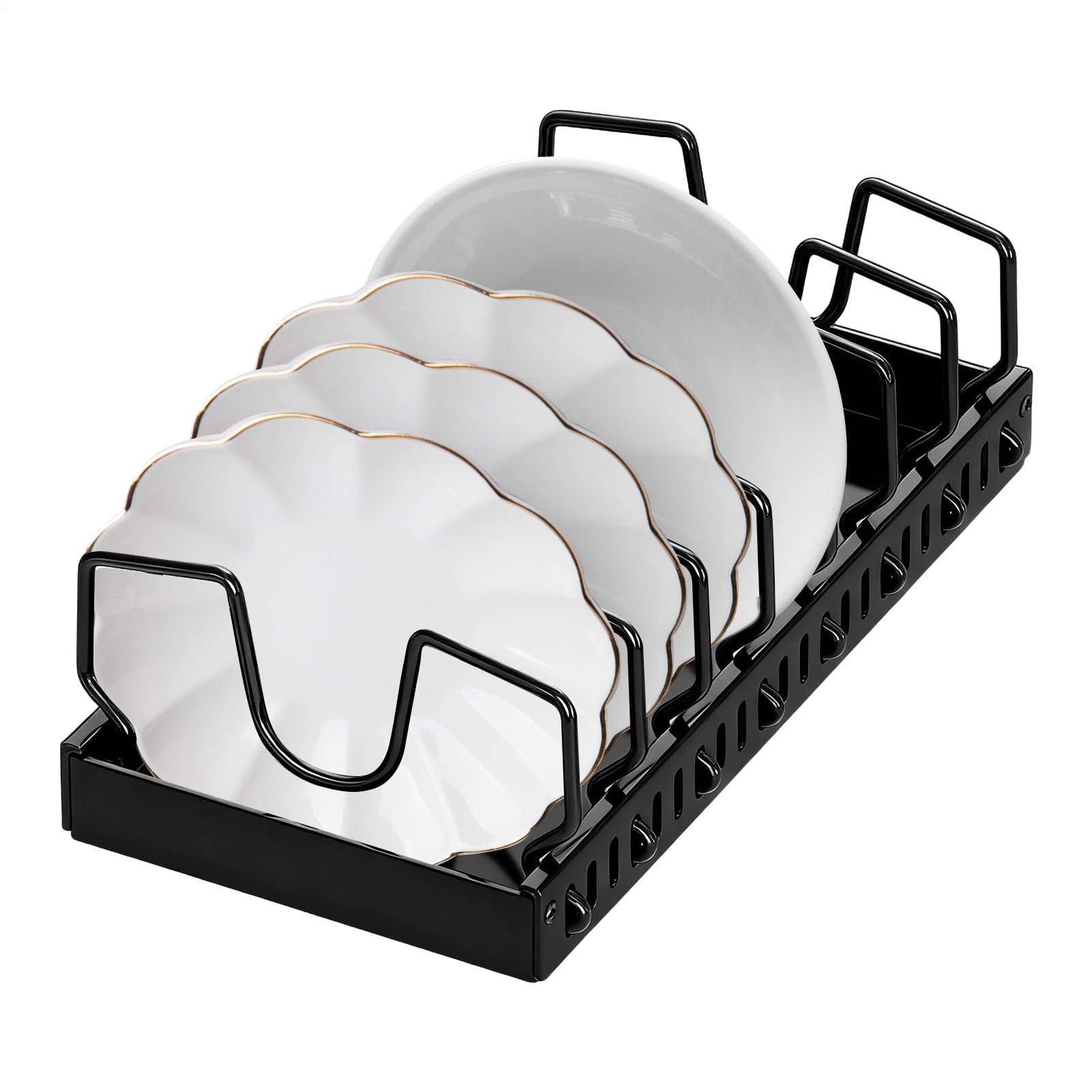 Organizzatore per pentole e padelle, griglia estraibile | organizer regolabile per coperchio con puleggia, per organizzare utensili da cucina, pentole, prodotti da forno