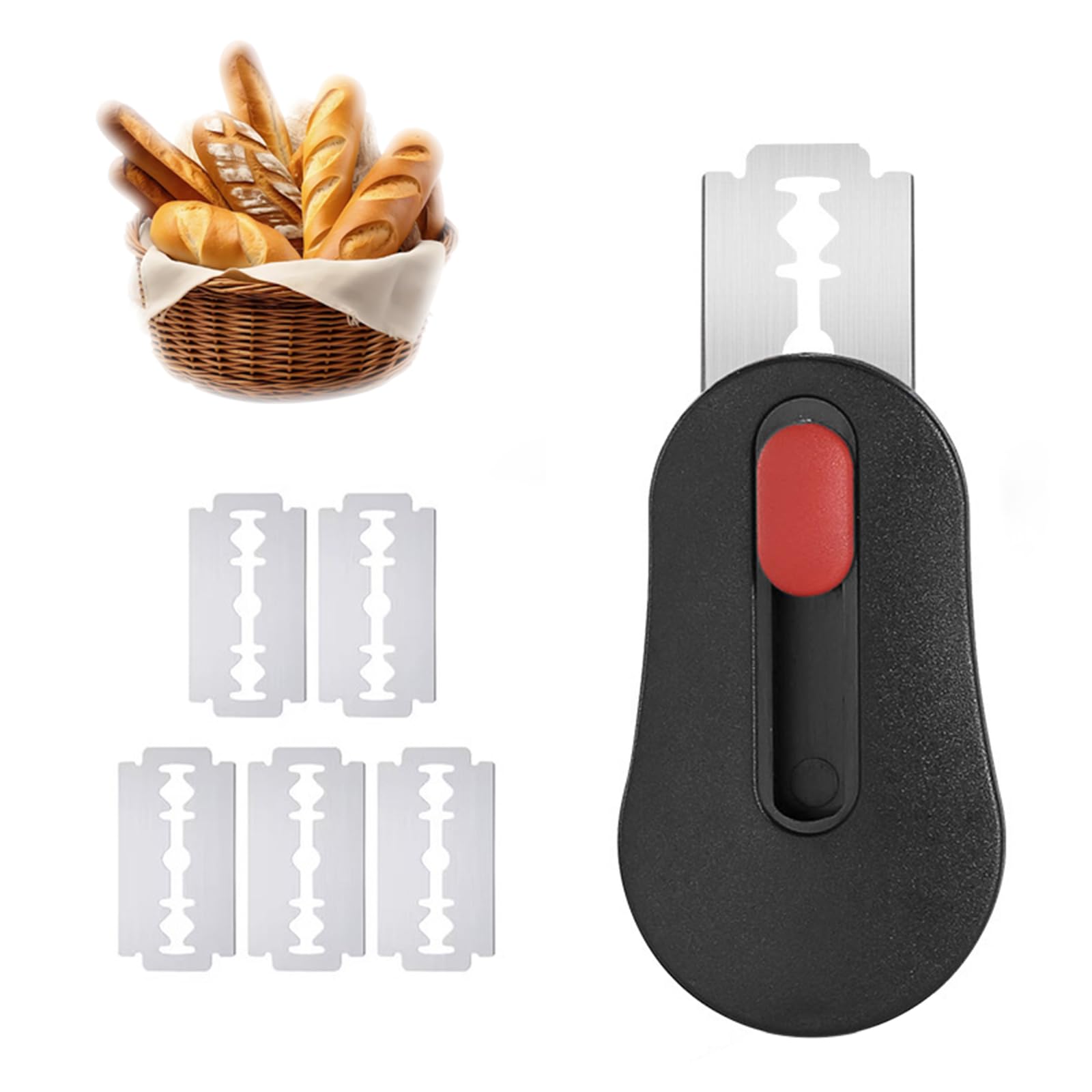 Magnetic Bread Lame Sourdough Scoring Tool, Sourdough Starter Kit with 5 Replaceable Blades Stainless for Sourdough Bread Baking Supplies
